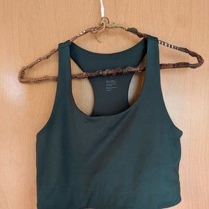 Girlfriend Collective Paloma Racerback Bra in color Moss, size M